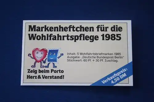 Wohlfahrtsbriefmarken-Markenheftchen 1985 der Freien Wohlfahrtspflege