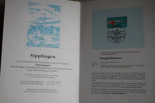 Klappkarte  EUREGIO Bodensee; Sipplingen