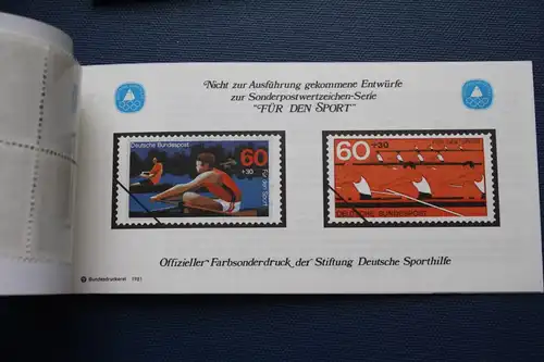 Sporthilfe, Sport  Markenheftchen, 
Markenheft Deutsche Sporthilfe 1981