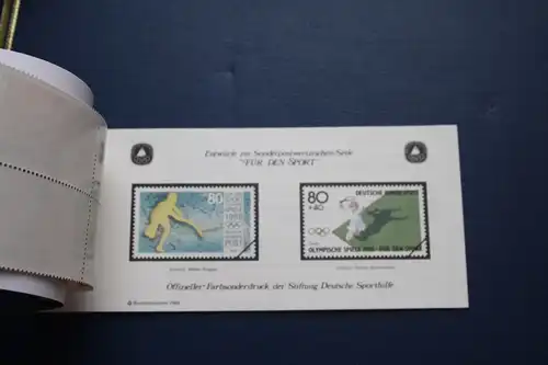 Sporthilfe, Sport  Markenheftchen, 
Markenheft Deutsche Sporthilfe 1988