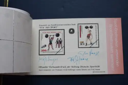 Sporthilfe, Sport  Markenheftchen, 
Markenheft Deutsche Sporthilfe 1991