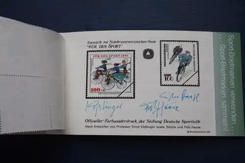 Sporthilfe, Sport  Markenheftchen, 
Markenheft Deutsche Sporthilfe 1991