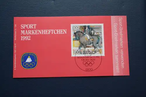 Sporthilfe, Sport  Markenheftchen, 
Markenheft Deutsche Sporthilfe 1992