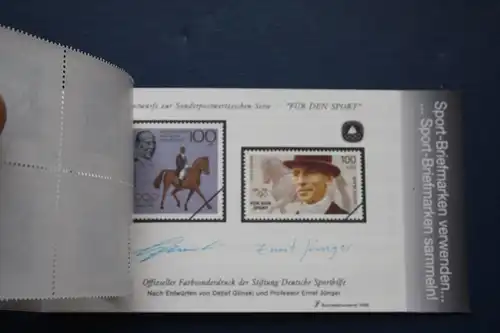 Sporthilfe, Sport  Markenheftchen, 
Markenheft Deutsche Sporthilfe 1996