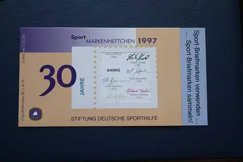 Sporthilfe, Sport  Markenheftchen, 
Markenheft Deutsche Sporthilfe 1997