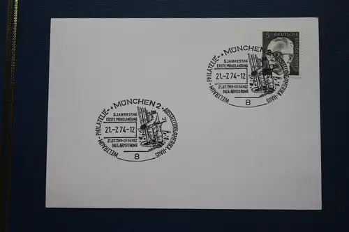Raumfahrt, Sonderstempel München 1974, 1. Mondlandung