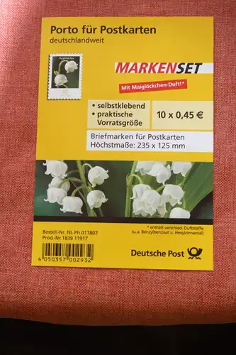 Folienblatt, FB 15, Markenset  Maiglöckchen, Freimarke Blumen