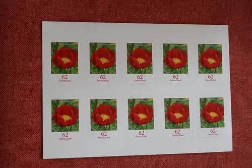 Folienblatt, FB 42, Markenset  Freimarke Blumen: Pfingstrose