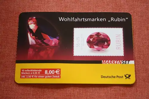 Markenset, MaxiSet, Markenheft MH-Mi.-Nr. 87, Wohlfahrt 2012; Edelsteine: Rubin