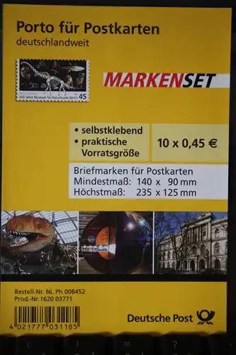 Folienblatt FB-MiNr. 5, Markenset Museum für Naturkunde
