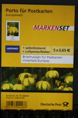 Folienblatt FB-MiNr. 2; Blumen: Sonnenhut, Markenset