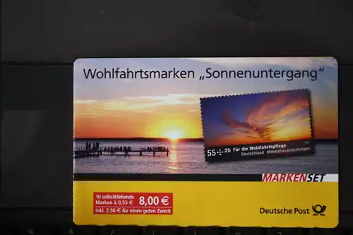 Markenset Markenheft MH 77; Wohlfahrt 2009; Himmelserscheinungen: Sonnenuntergang