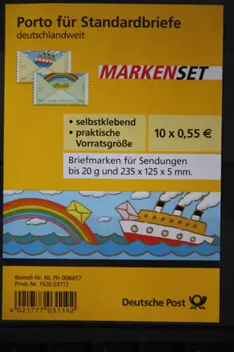 Folienblatt FB-MiNr. 13; Markenset, Grußmarken: Schiff/Regenbogen