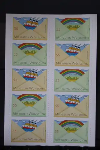 Folienblatt FB-MiNr. 13; Markenset, Grußmarken: Schiff/Regenbogen