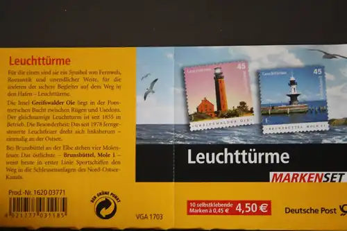 Markenheft MH 58, Markenset Leuchttürme