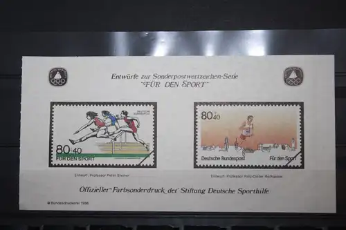 Für den Sport; Sporthilfe 1986, Offizieller Sonderdruck Nicht zur Ausführung gekommener Entwürfe