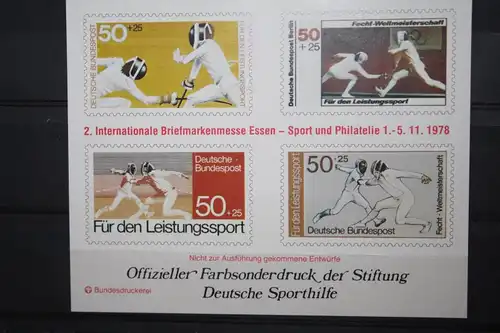 Für den Sport; Sporthilfe 1978, Offizieller Sonderdruck Nicht zur Ausführung gekommener Entwürfe