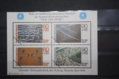 Für den Sport; Sporthilfe 1981, Offizieller Sonderdruck Nicht zur Ausführung gekommener Entwürfe