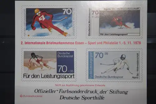 Für den Sport; Sporthilfe 1978, Offizieller Sonderdruck Nicht zur Ausführung gekommener Entwürfe