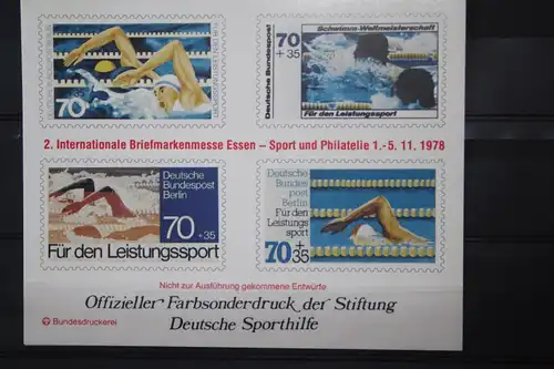 Für den Sport; Sporthilfe 1978, Offizieller Sonderdruck Nicht zur Ausführung gekommener Entwürfe