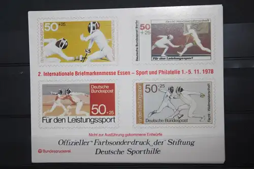 Für den Sport; Sporthilfe 1978, Offizieller Sonderdruck Nicht zur Ausführung gekommener Entwürfe