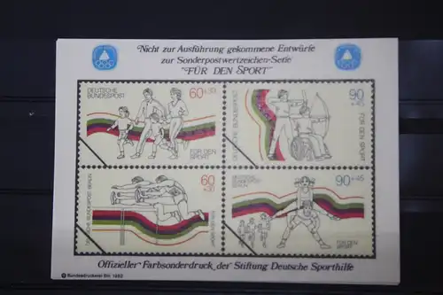 Für den Sport; Sporthilfe 1982, Offizieller Sonderdruck Nicht zur Ausführung gekommener Entwürfe