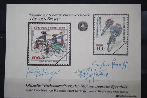 Für den Sport; Sporthilfe 1991 Offizieller Sonderdruck Nicht zur Ausführung gekommener Entwürfe