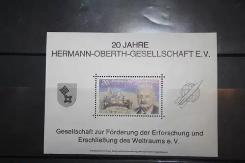 Hermann-Oberth-Gesellschaft; Sonderblock/Faksimile