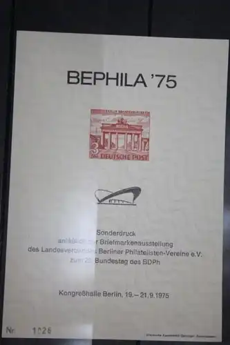 BEPHILA 1975 Berlin, Sonderdruck/Faksimile der MiNr. 59