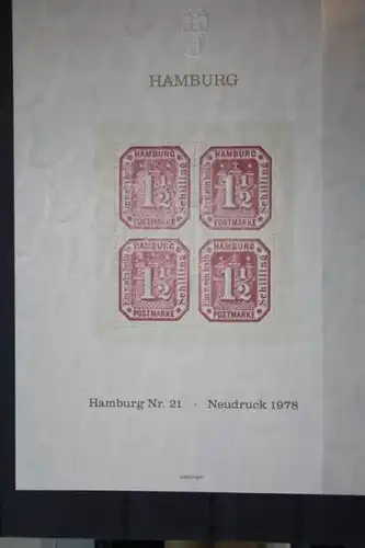 Hamburg MiNr. 21; Neudruck