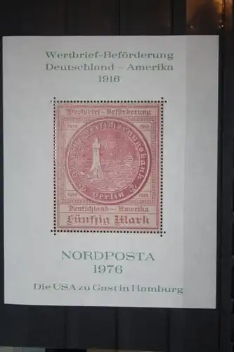 Wertbriefbeförderung Deutschland-Amerika; Nachdruck1976