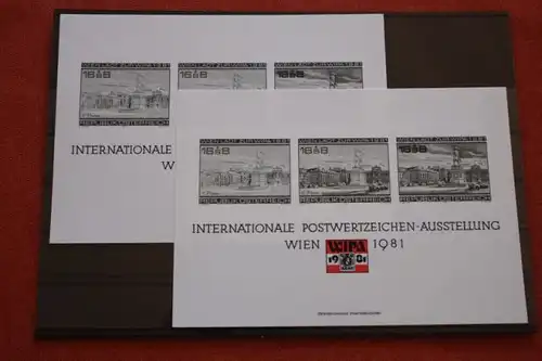 WIPA 1981 Wien; incl. der 216 seitigen Festschrift zum 100. jährigen Jubiläum, den Phasendrucken, Schwarzdrucken u. d. m.