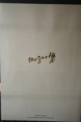 Mozart Hologramm-Klappkarte mit Mozartblock und beiden ESST