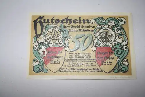 Notgeld Hann.Münden, 50 Pf.