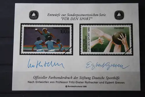 Für den Sport; Sporthilfe 1990, Offizieller Sonderdruck Nicht zur Ausführung gekommener Entwürfe