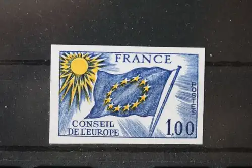 Dienstmarke für den EUROPARAT  1976, 1 France, Frankreich, France, Farbprobe, ungezähnt, geschnitten