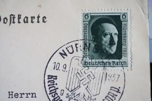 Reichsparteitag Nürnberg 1937 mit Ersttagsstempel