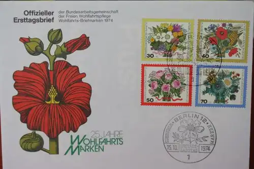 Wohlfahrstmarken 1974 auf Offiziellem FDC