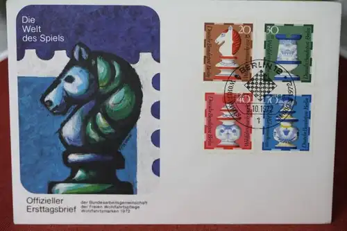 Wohlfahrstmarken Berlin 1972 auf Offiziellem FDC