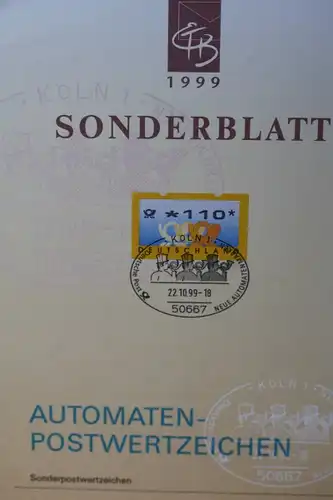 Deutsche Bundespost 
ETB ATM Ersttagsblatt Sonderblatt
