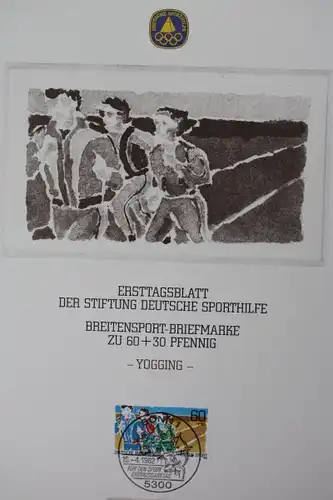 Ersttagsblatt der Sporthilfe 1982; Ersttagsblatt-Paar; Ausgabe Bund