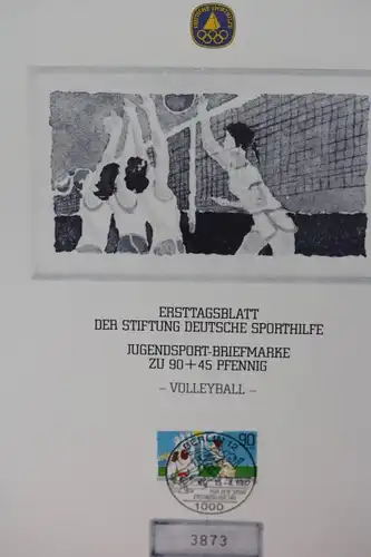 Ersttagsblatt der Sporthilfe 1982; Ersttagsblatt-Paar; Ausgabe Berlin