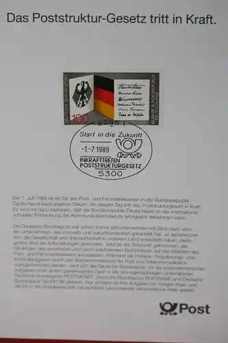 Erinnerungsblatt der Deutsche Post ; Poststrukturgesetz 1989