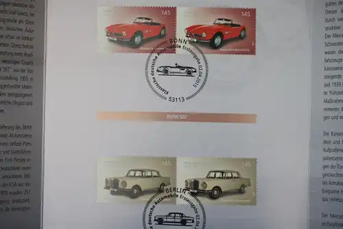 Erinnerungsblatt der Deutsche Post ; Automobile