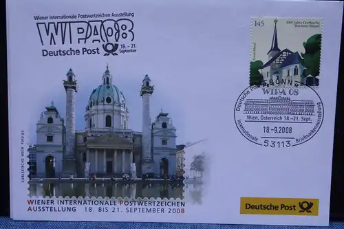 Ausstellungsbrief Deutsche Post:  WIPA 08