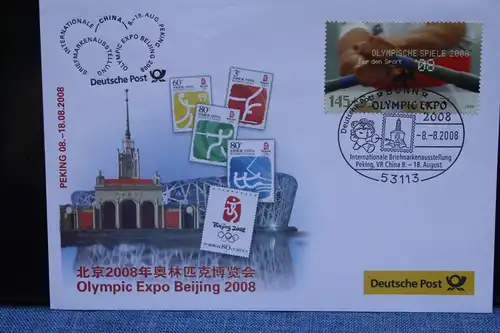 Ausstellungsbrief Deutsche Post:  OLYMPIC EXPO 2008