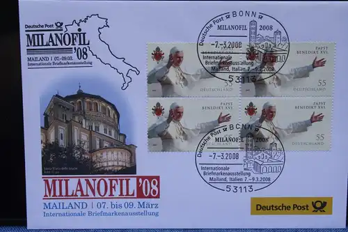 Ausstellungsbrief Deutsche Post:  MILANOFIL 2008