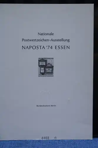 NAPOSTA 74 ESSEN Schwarzdruck; Großformat; RRR; sehr selten