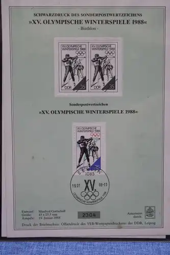 Schwarzdruck DDR : XV. Olympische Winterspiele 1988