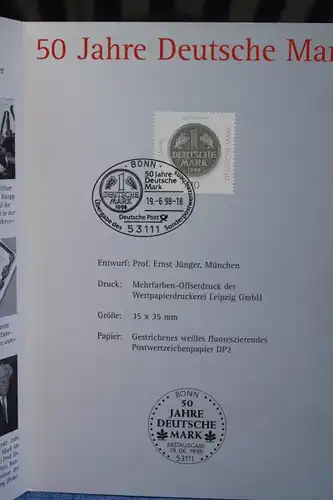 Erinnerungsblatt ; Gedenkblatt; Jahresgabe; 50 Jahre Deutsche Mark